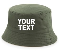 Personalised Bucket Hat Text Name Music Rap Band Rave Cap Christmas Present Hat