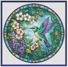 Stained Glass Hummingbird –
