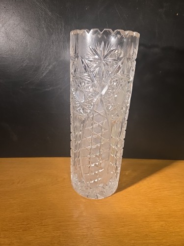 Cut glass vase inches - vase,