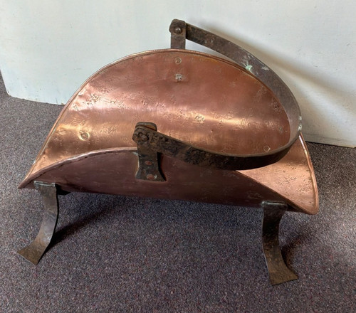 Vintage french copper firewood - vintage,