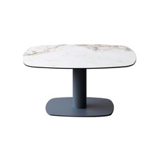 Coffee Table Ceramic Glass Top Marble Effect Grey Metal Frame Living Room Home