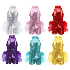UK Girls Ballet Dance Leotard Unitard Jazz Latin Street Dance Tutu Dress Costume