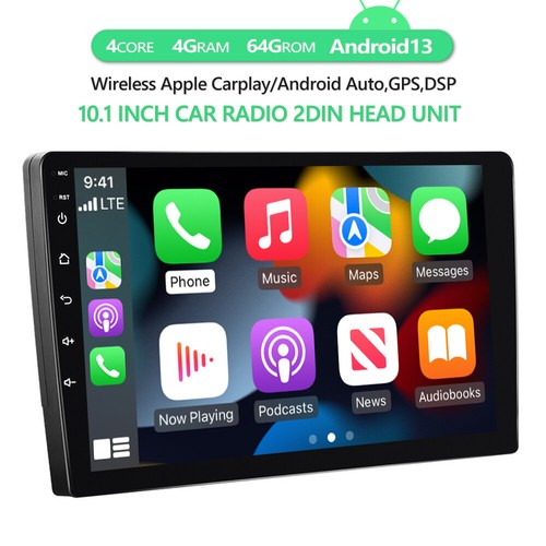 64gb car stereo radio - 4+64gb, 10.1"