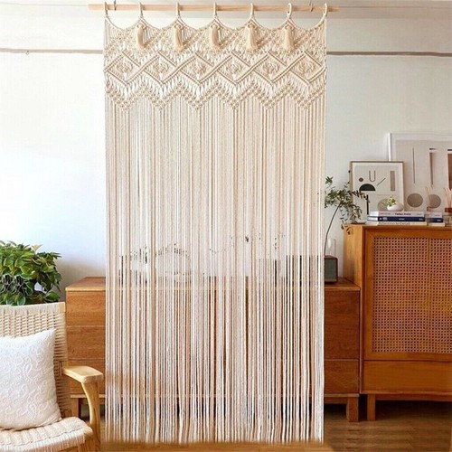 Large macrame curtain panel - large,