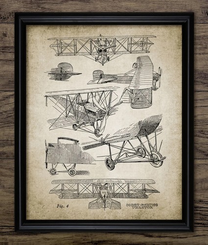 Vintage biplane print antique - vintage, print,