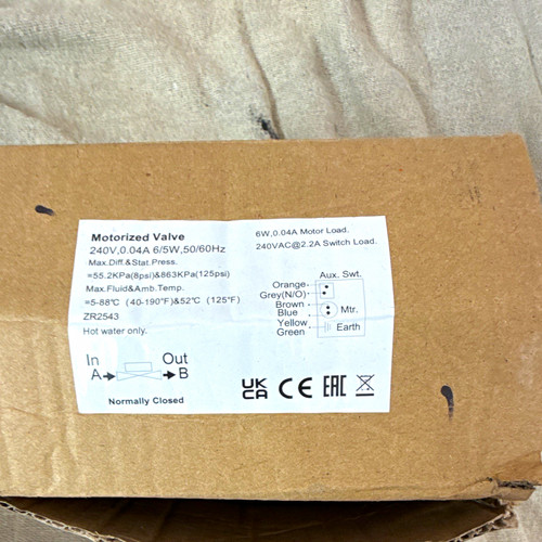 Motorised zone valve - valve, 240v