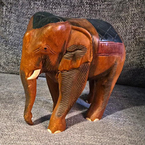 Hand carved wooden elephant - hand,