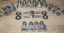 Polished Stainless Steel Bumper Bolts 68>EARLY Volkswagen VW Bay Camper Van T2