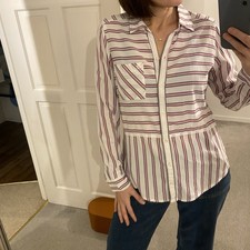 Abercombie & Fitch Pink And White Button Up Shirt Size Medium