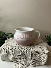 Vintage Soup Bowl Off White & Pink Oven to Tableware