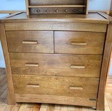 Mamas & Papas solid oak drawers/ changing station and shelf unit