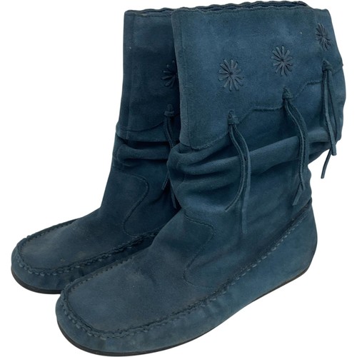 Clarks blue suede moccasin - blue,