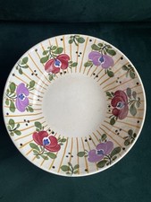 Antique Societe Ceramique 9.5” Serving Bowl Floral Sponge Ware Style B11