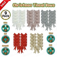 9x Christmas Glitter Bows With