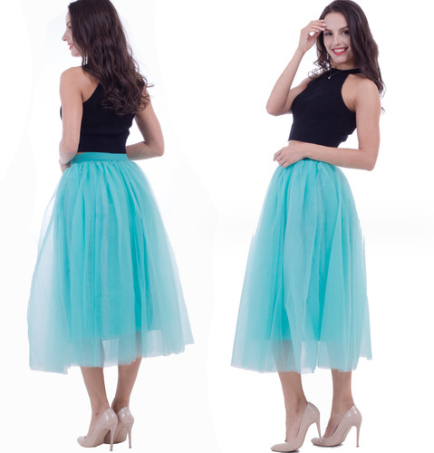 Women high waist ruffle mesh - high,