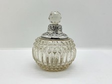 Antique Sterling Silver Mounted Cut Glass Perfume Scent / Dressing Table Bottle