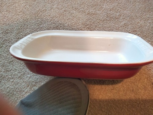Pyrex coral red stoneware 22cm - pyrex,