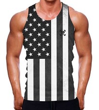 Usa flag tank muscle vest - tank,