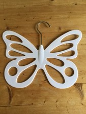 1 White Scarf Belt Hanger Holder Organiser Butterfly Wardrobe Handy Storage