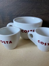 Costa Coffee Cups -  2 x Espresso & 1 x  Regular - Chunky Cups x 3 
