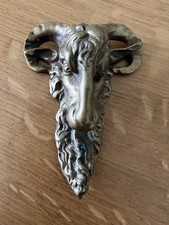 Antique Victorian Bronze Baphomet Goat Head Sculpture ,Ritual Pendant, Occult