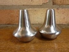 vintage stainless steel mid century Danish Selandia Salt and Pepper pots
