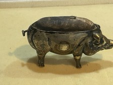Edwardian Sterling Silver Pig Pin Cushion 1910