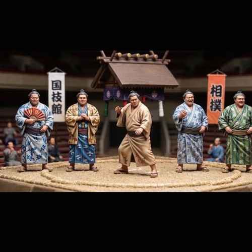 Resin sumo wrestlers 5 - resin,