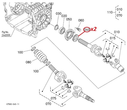 3741016550 rear driveshaft - rear, oil