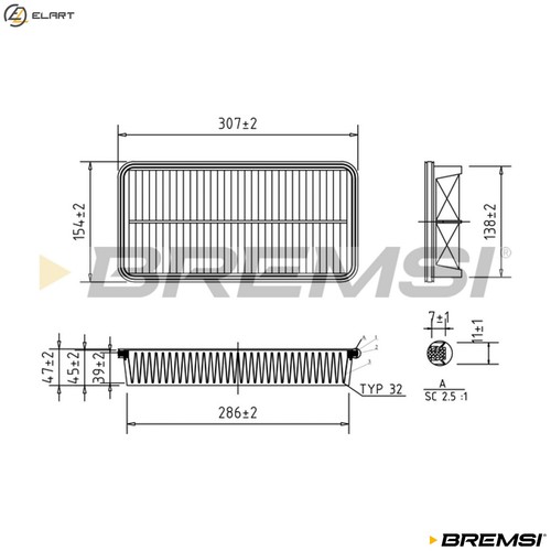 Air filter fa1351 for - fa1351, lexus