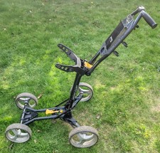 Sun Mountain Micro Cart Black/Silver 4 Wheel Folding Golf Trolley with Brake