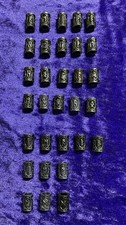 Set of 31 Runic Beard or Hair Beads, Metal Alloy Brass And Silver Effect