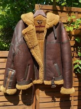 RAF Men's B-3 Jacket WW2 US Navy Aviator Flying Irvin Fur Shearling Real Leather