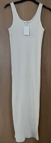 Cream ribbed bodycon dress - ribbed,