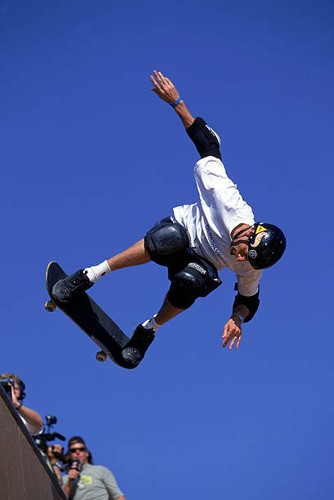 Tony hawk flips the - flips,