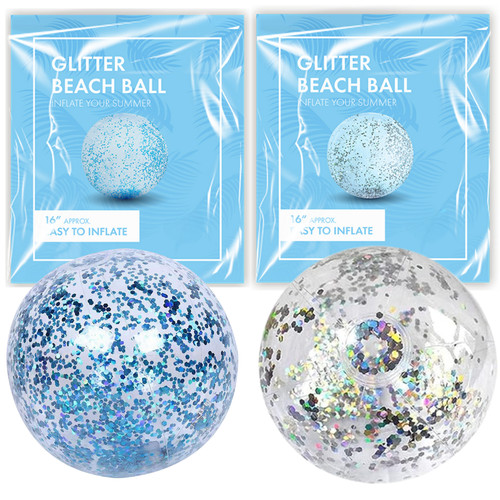 Glitter inflatable beach ball - glitter,