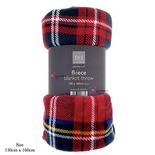 Fleece Throw Blanket 120x150cm Soft Warm Single Tartan Check Sofa Bed Travel Car