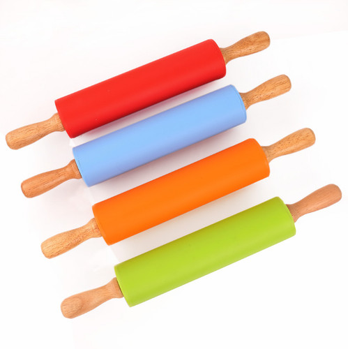 Silicone rolling pin with - pin,