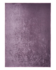 JD WILLIAMS Plain Crushed Velvet Rug - Plum (100 x 150 cm)