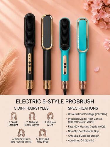 Hair straightener brush - straightener,