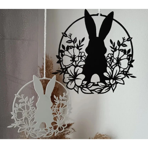 Easter bunny wreath hanging - bunny,