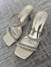 Zara gold pearl diamonte heels - gold,