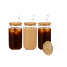 2 Glass Tumbler With Bamboo