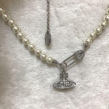 Vivienne Westwood Orb Safety pearl Choker Necklace N37627