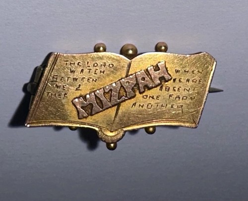Antique 9ct gold mizpah - mizpah, open