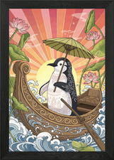 Penguin Boat Lotus Flowers