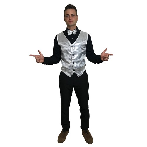 Sequin waistcoat bow - &, tie