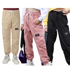 Girls Kids Cargo Pants Casual
