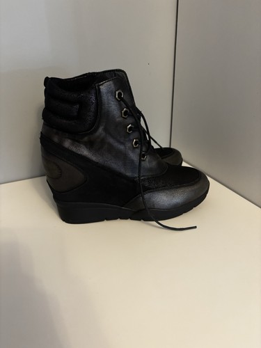 Black wedge trainers sneakers - wedge,