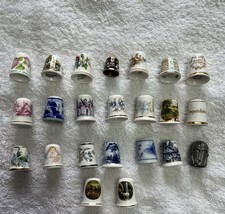 A Selection Of 23 China/Metal Thimbles